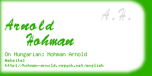 arnold hohman business card